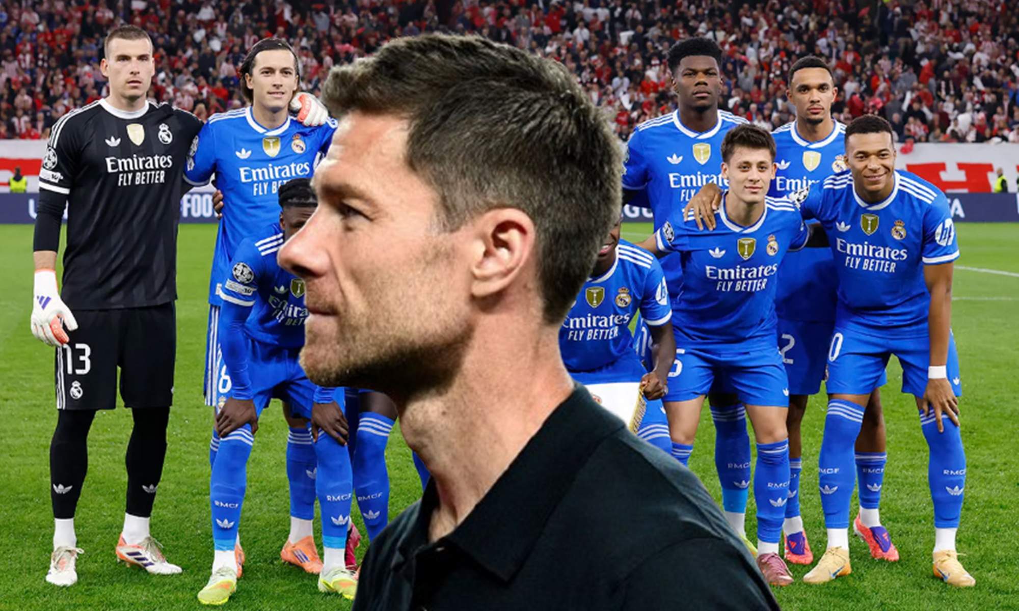 Xabi Alonso y el once del Real Madrid contra el Olympiacos.