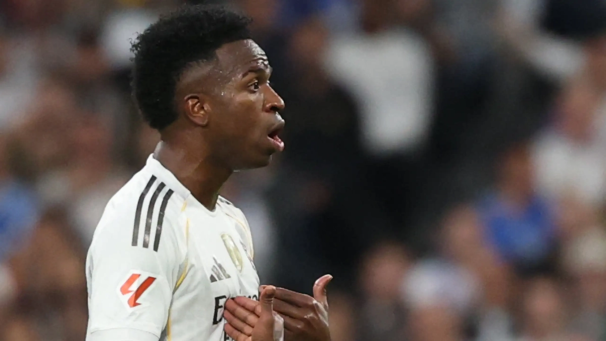 Vinícius Júnior jugando un partido con el Real Madrid.