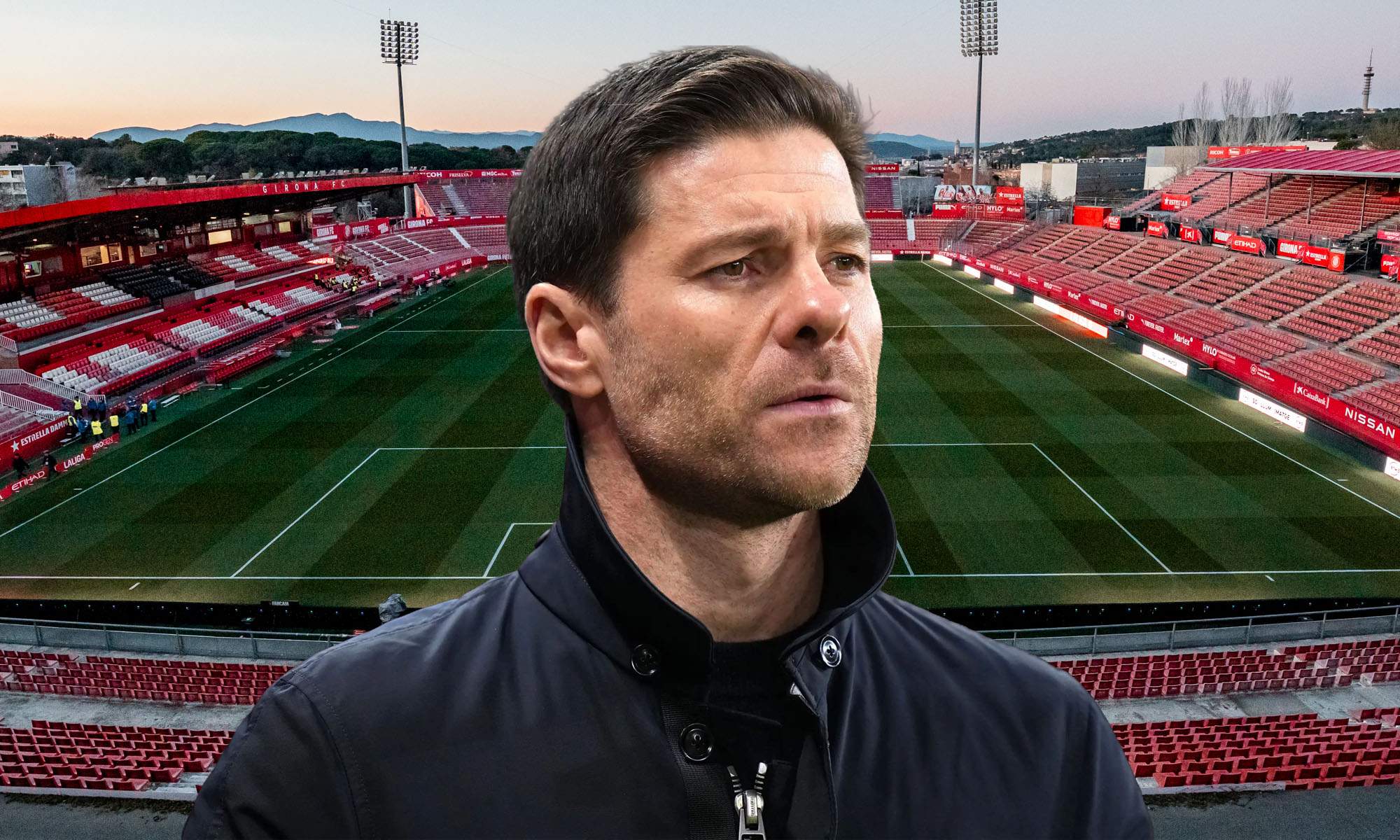 Xabi en el campo del Girona