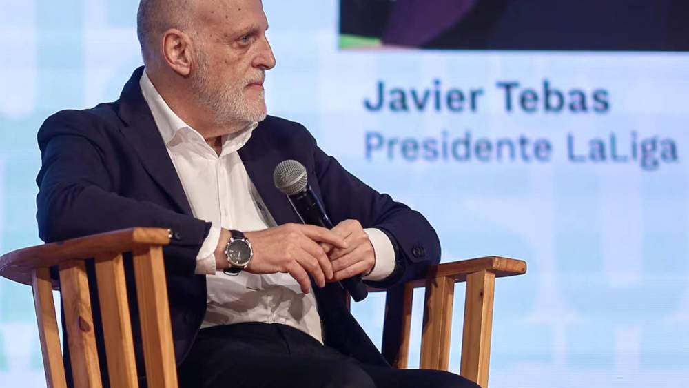 Javier Tebas, presidente de la Liga, durante un evento reciente. Javier Tebas, presidente de la Liga, durante un evento reciente.