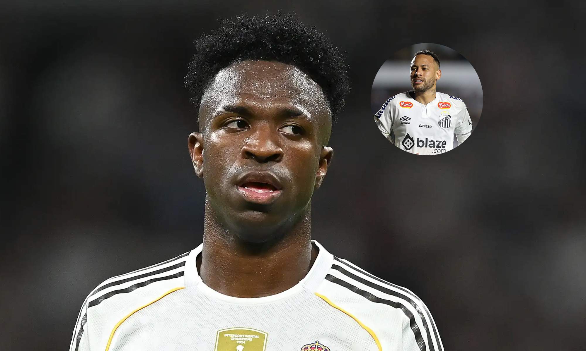 Vinícius Júnior jugando con el Real Madrid y Neymar Júnior.