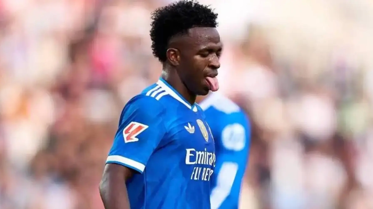 Vinícius Júnior jugando un partido con el Real Madrid. 