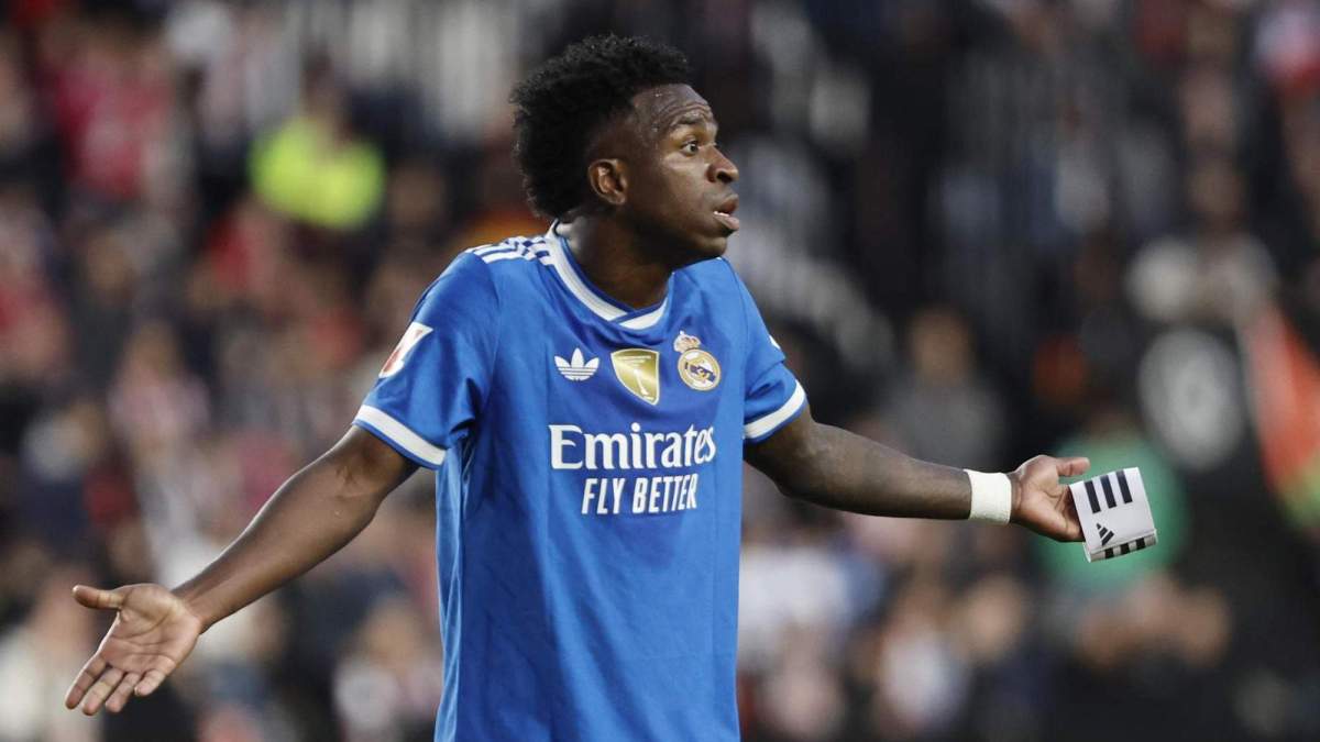 Vinícius Júnior jugando un partido con el Real Madrid.