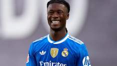 Eduardo Camavinga jugando un partido con el Real Madrid. Eduardo Camavinga jugando un partido con el Real Madrid.