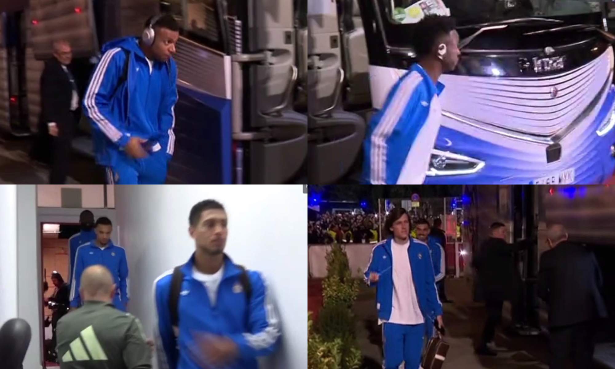 El Real Madrid ya ha llegado a Montilivi: caras de concentración en los jugadores