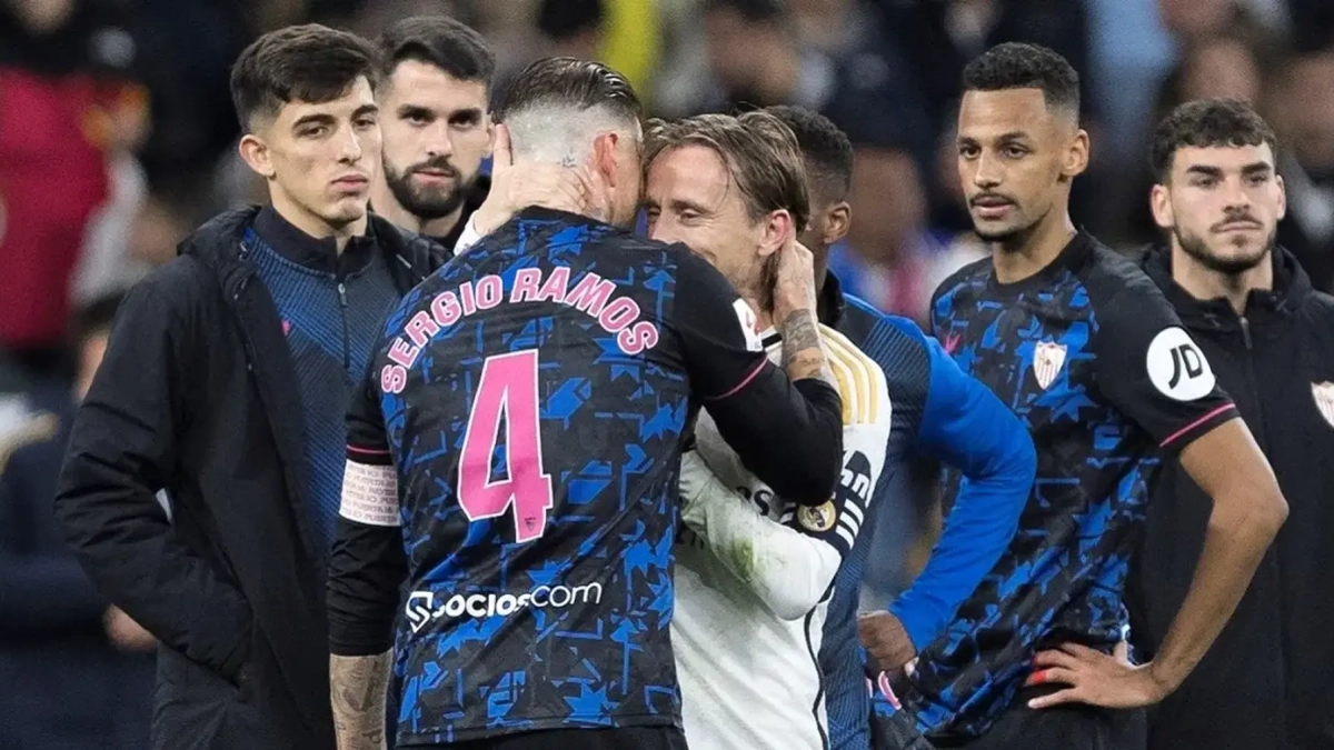 Sergio Ramos y Modric después de un Real Madrid Sevilla Sergio Ramos y Modric después de un Real Madrid Sevilla