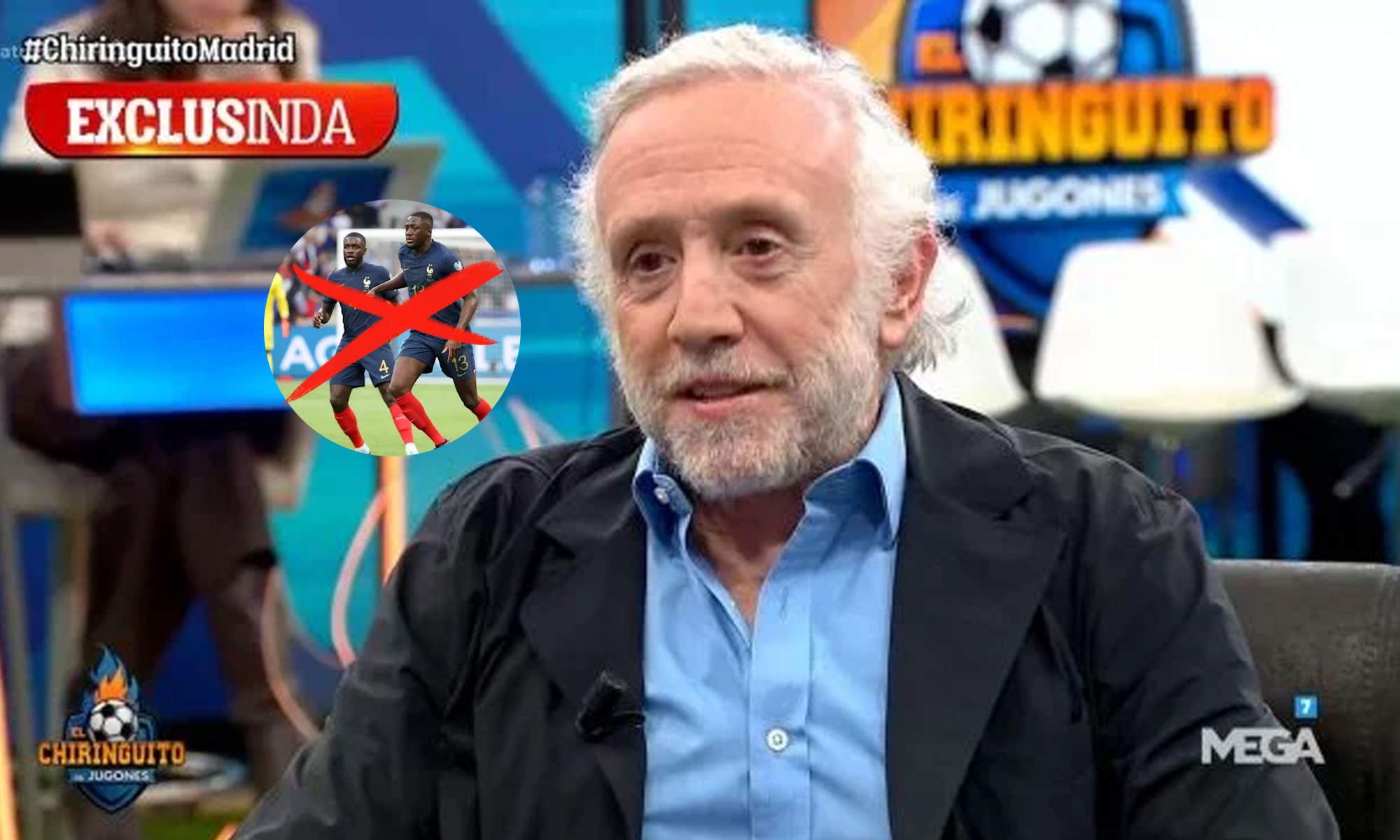 Eduardo Inda y una foto de Upamecano y Konaté con Francia. 