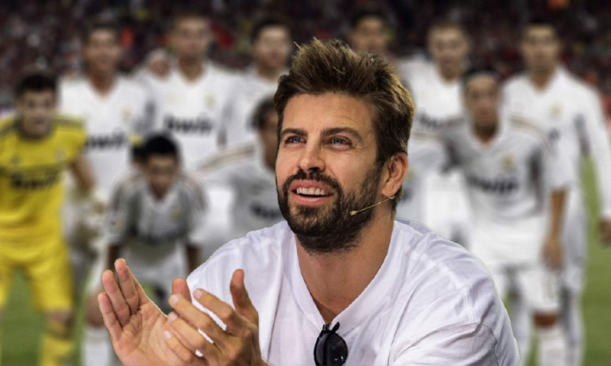 Gerard Piqué y un once del Real Madrid en 2012.