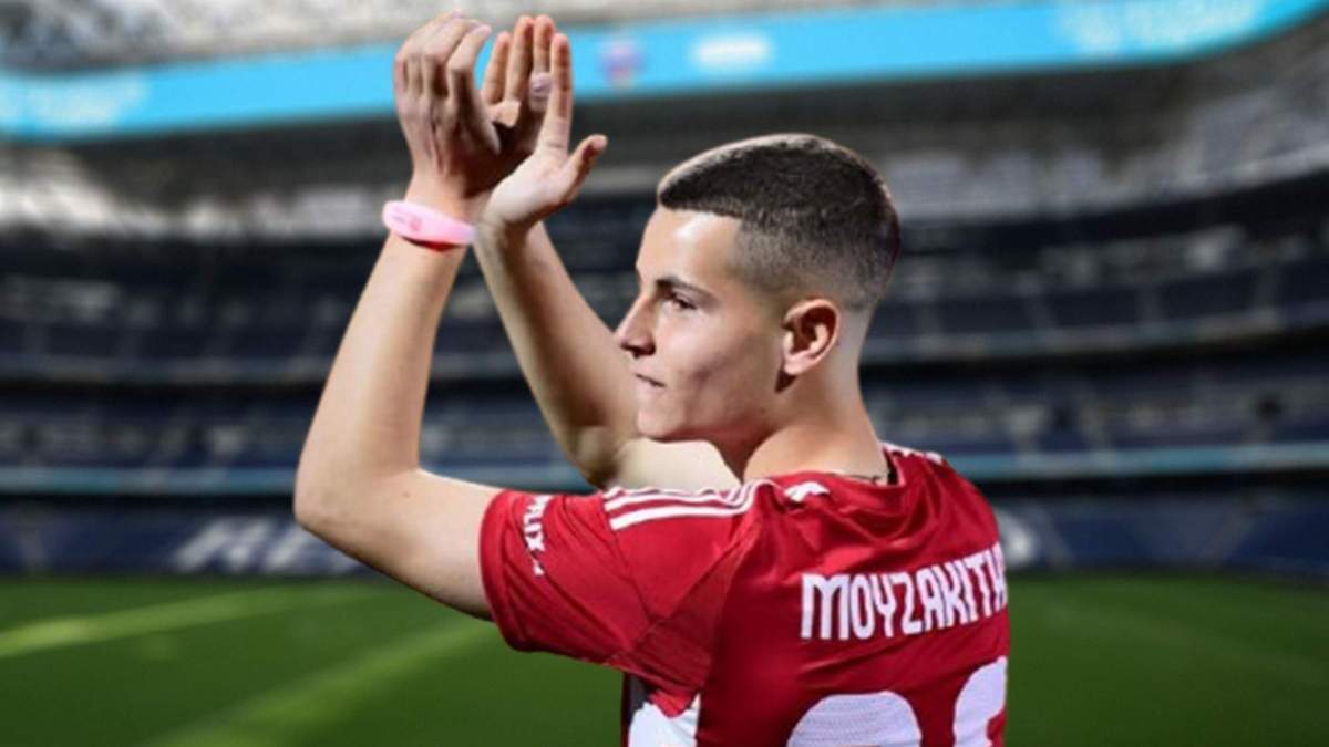 Mouzakitis con la camiseta del Olympiacos y el Santiago Bernabéu. Mouzakitis con la camiseta del Olympiacos y el Santiago Bernabéu.