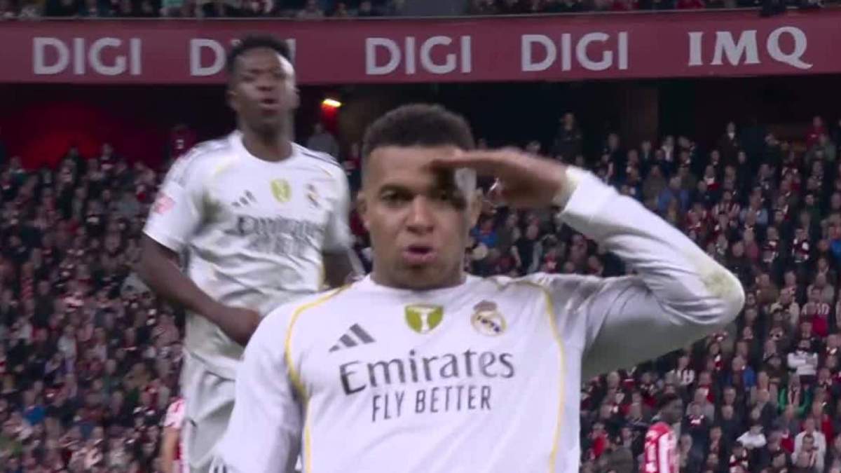Mbappé celebrando su gol ante el Athletic Club de Bilbao Mbappé celebrando su gol ante el Athletic Club de Bilbao