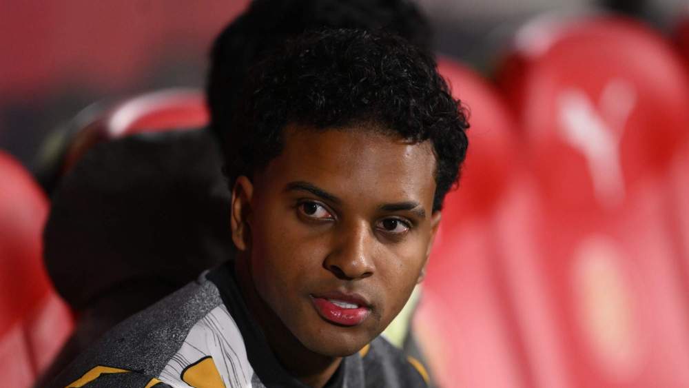 Rodrygo Goes, en el banquillo durante un partido de esta temporada del Real Madrid. Rodrygo Goes, en el banquillo durante un partido de esta temporada del Real Madrid.