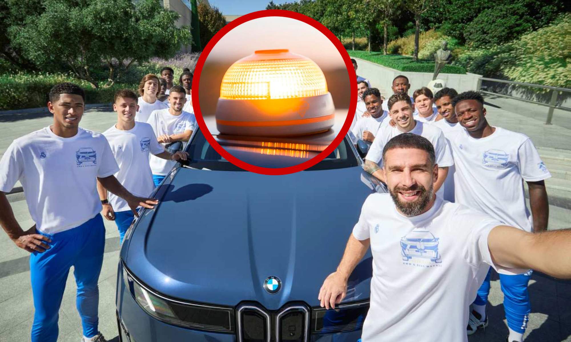 Jugadores del Real Madrid, BMW y baliza