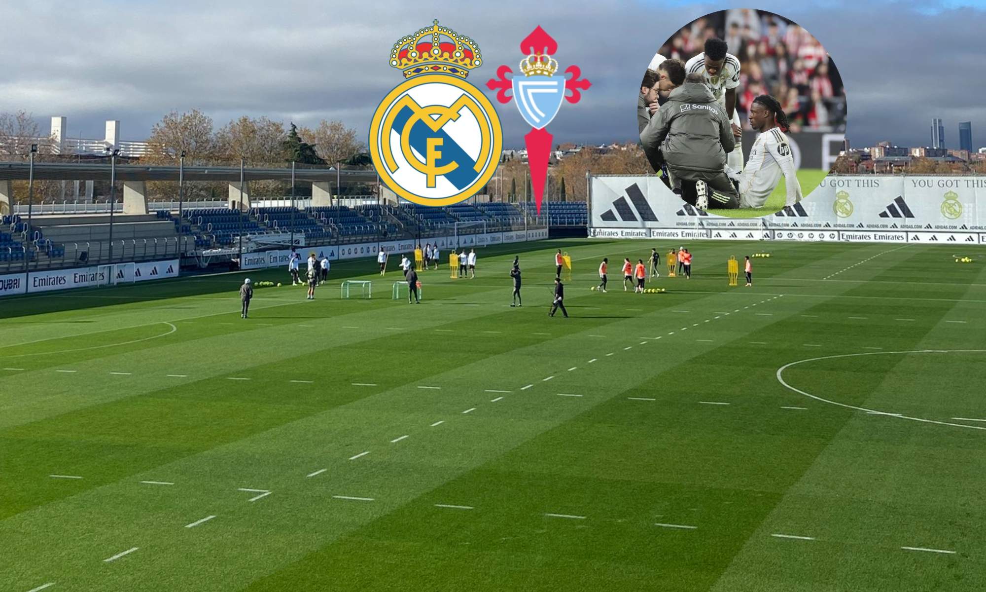 Camavinga se entrena con normalidad en la previa al partido contra el Celta