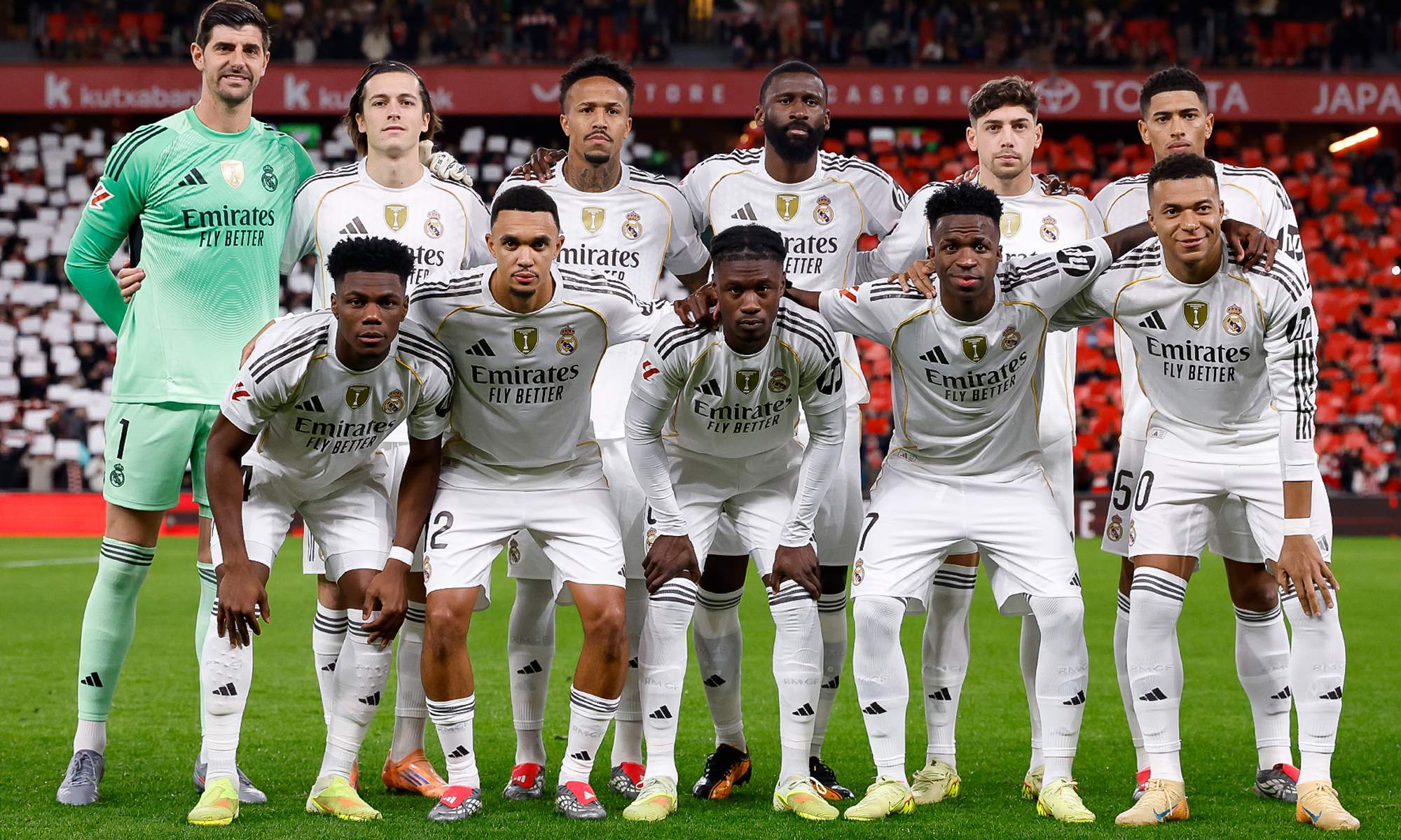 Once de jugadores del Real Madrid en el partido contra el Athletic Club.