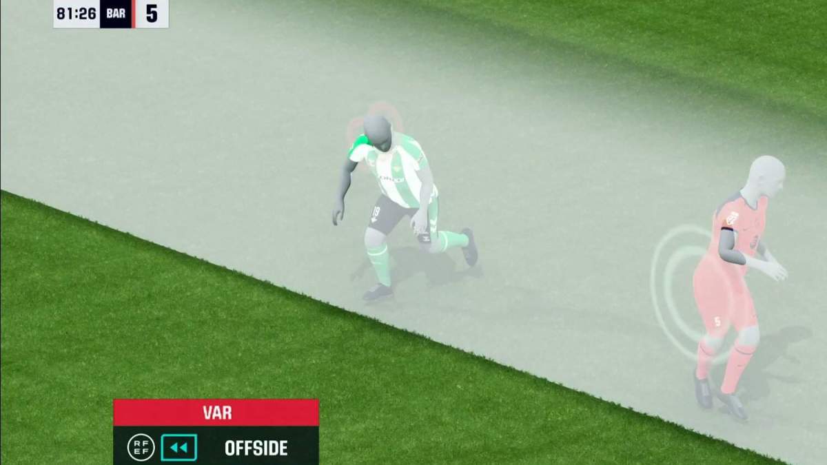 Fuera de juego polémico en el Betis - Barcelona. 