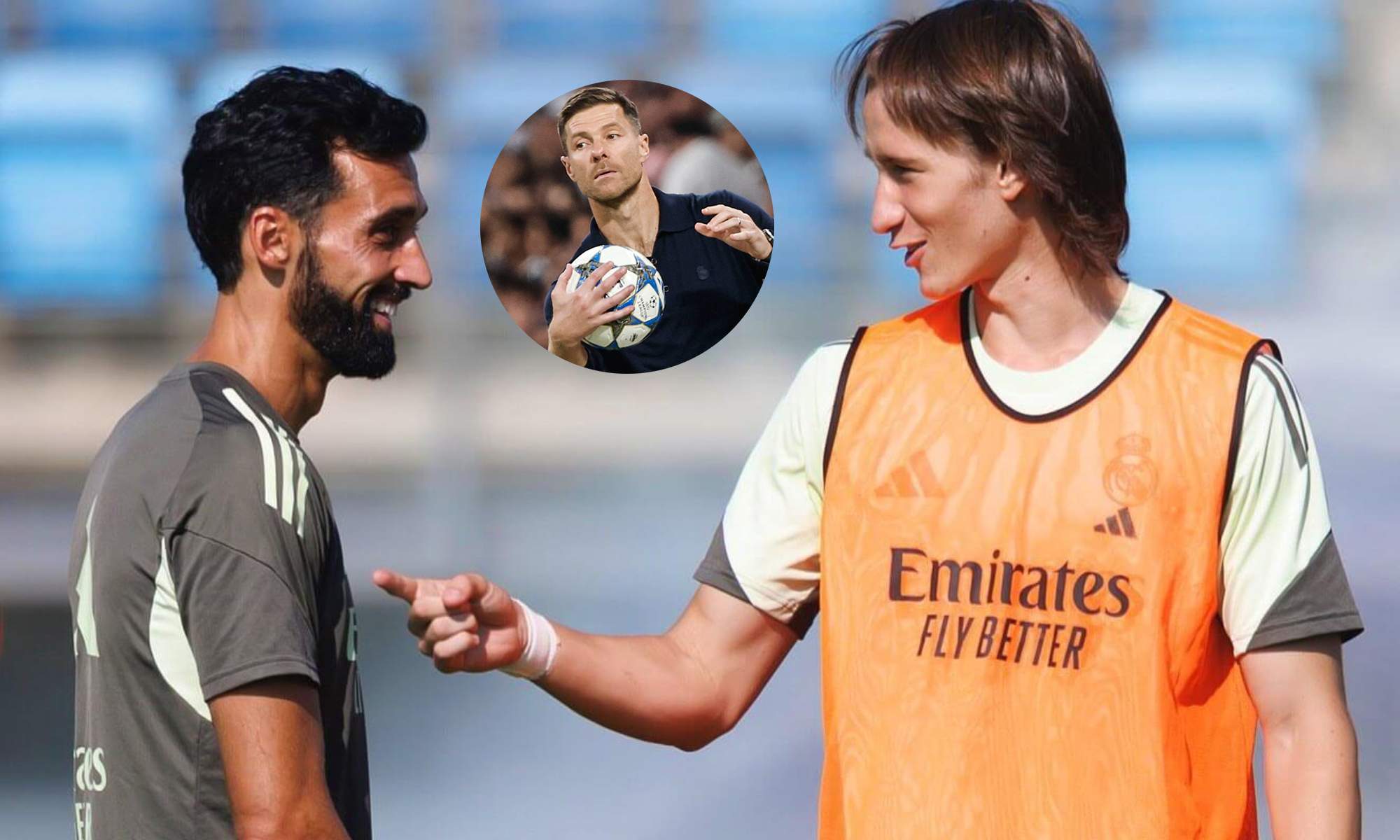 Álvaro Arbeloa, Joan Martínez y una foto de Xabi Alonso. 