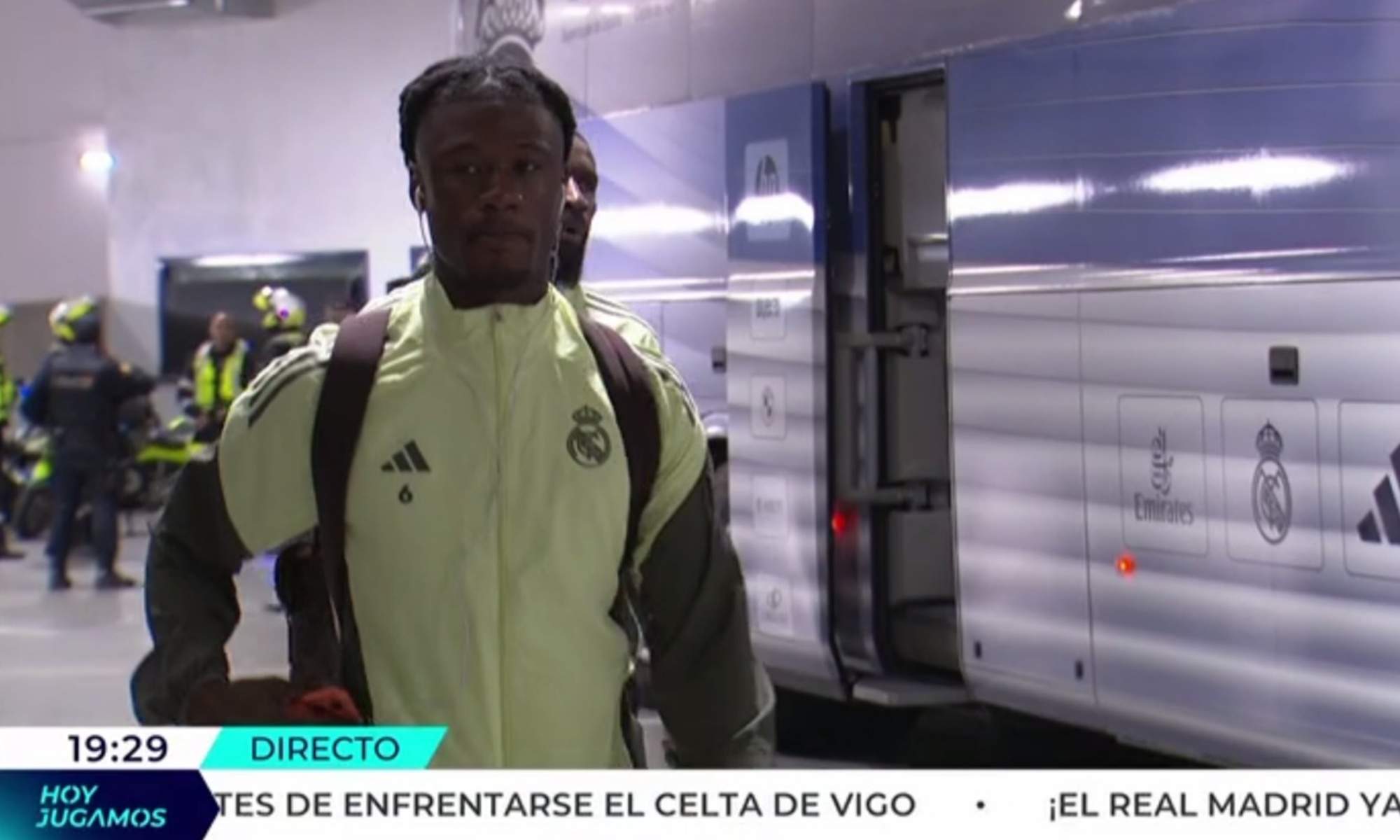 Llegada del autobús del Real Madrid al Bernabéu antes del Celta: "Se nos había olvidado"