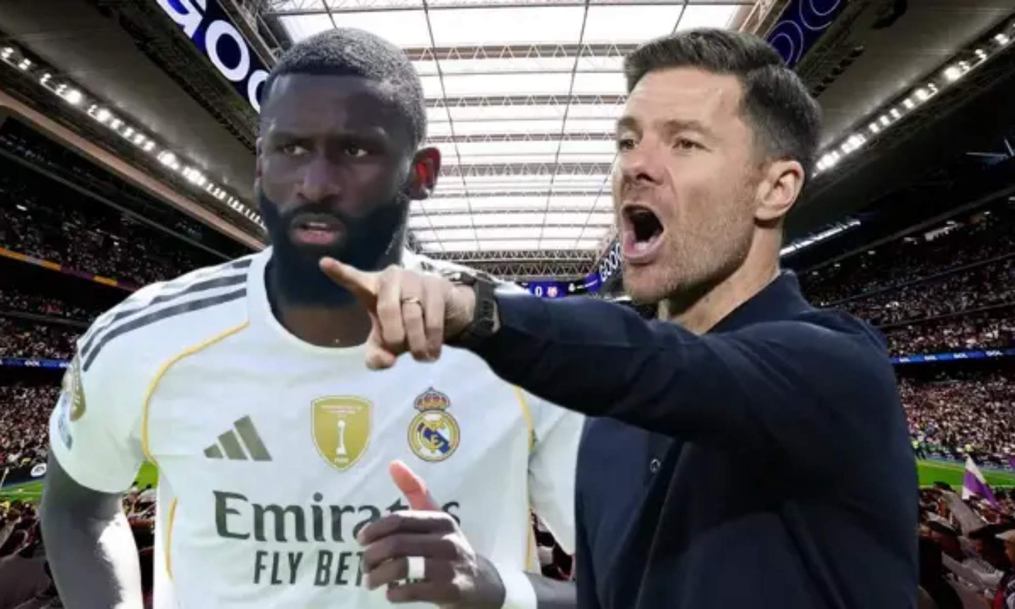 Xabi Alonso ha hablado con Antonio Rüdiger en la previa del partido contra el Manchester City.