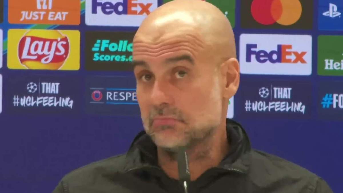 Guardiola en una rueda de prensa