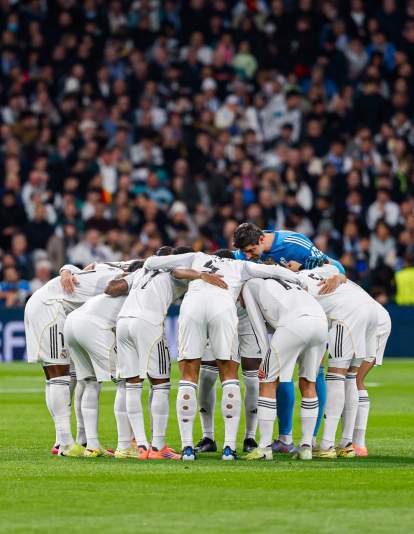 Jugadores del Real Madrid antes de enfrentarse al Manchester City. Jugadores del Real Madrid antes de enfrentarse al Manchester City.
