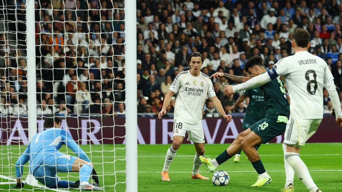 Nico O´Reilly marcando gol al Real Madrid. Nico O´Reilly marcando gol al Real Madrid.