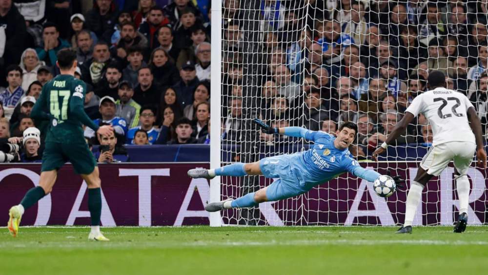 Thibaut Courtois, en el partido de este miércoles contra el Manchester City.