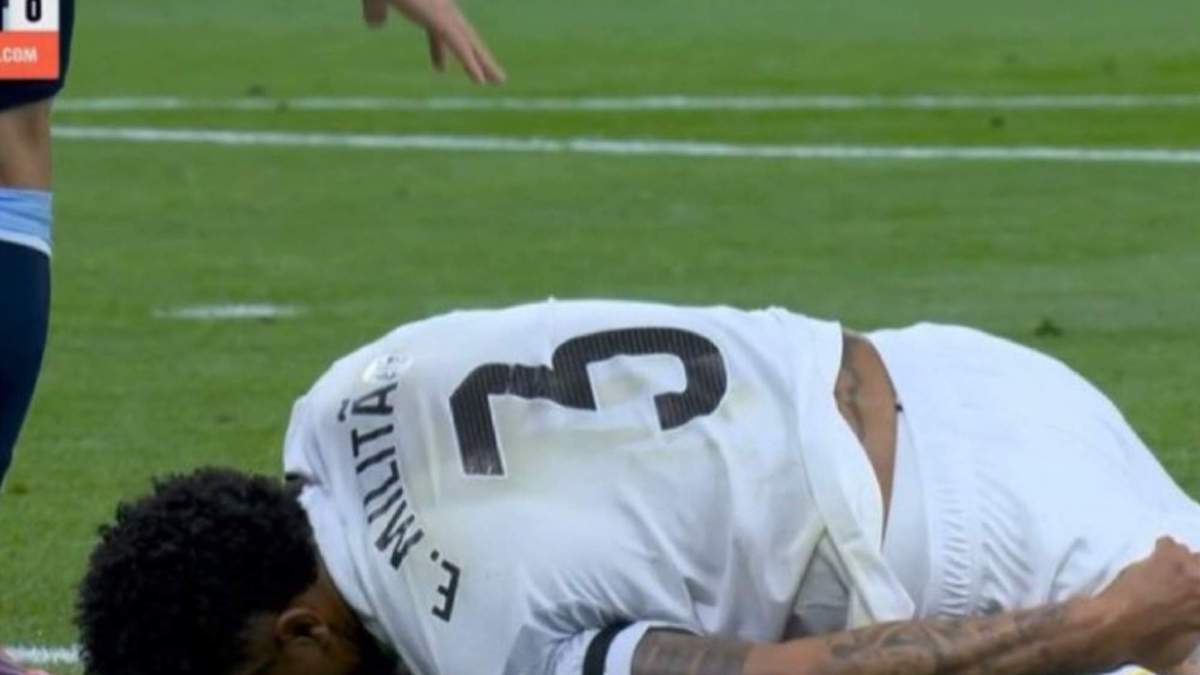 Militao en el momento de su lesión en el partido contra el Celta Militao en el momento de su lesión en el partido contra el Celta
