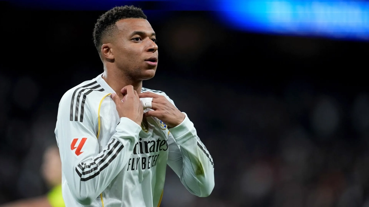 Kylian Mbappé disputando un partido con el Real Madrid. Kylian Mbappé disputando un partido con el Real Madrid.