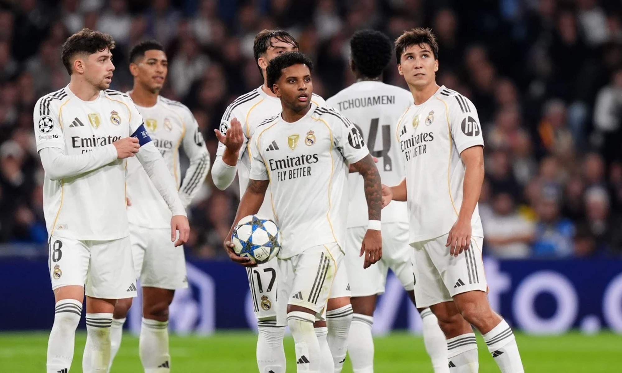 Jugadores del Real Madrid durante un partido. 