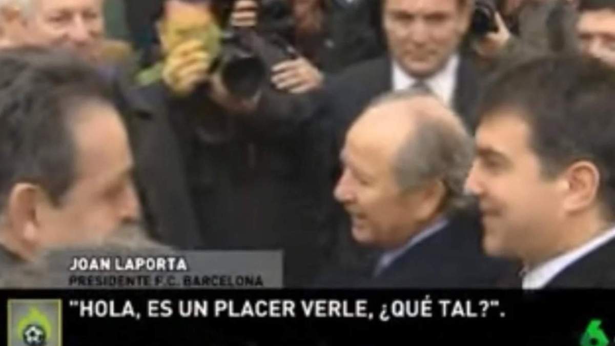 Laporta saludando a Negreira Laporta saludando a Negreira