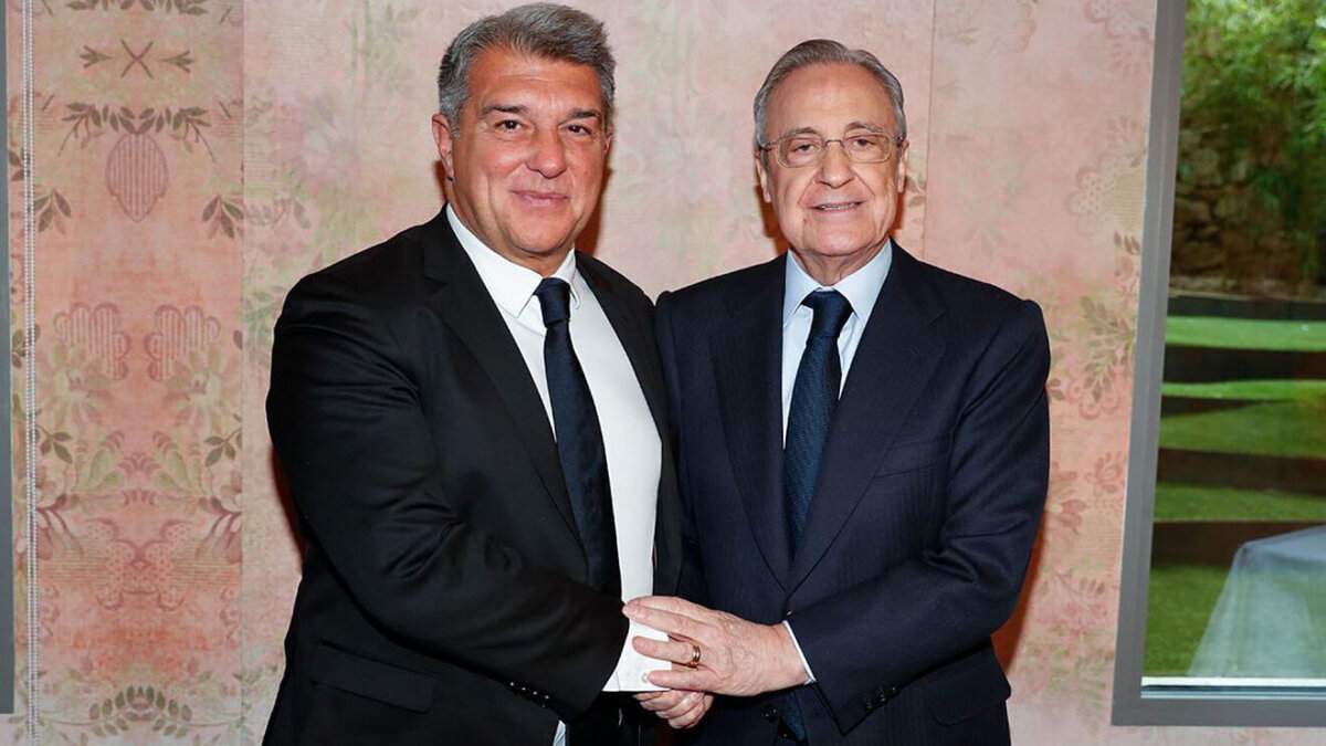 Joan Laporta y Florentino Pérez reunidos. 