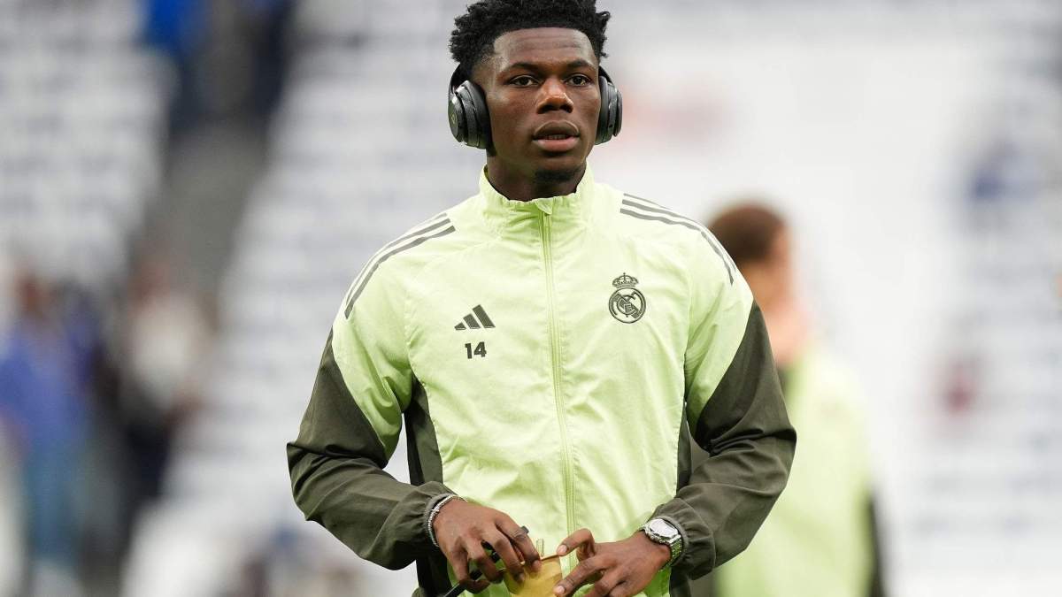 Aurélien Tchouaméni antes de jugar un partido con el Real Madrid. Aurélien Tchouaméni antes de jugar un partido con el Real Madrid.