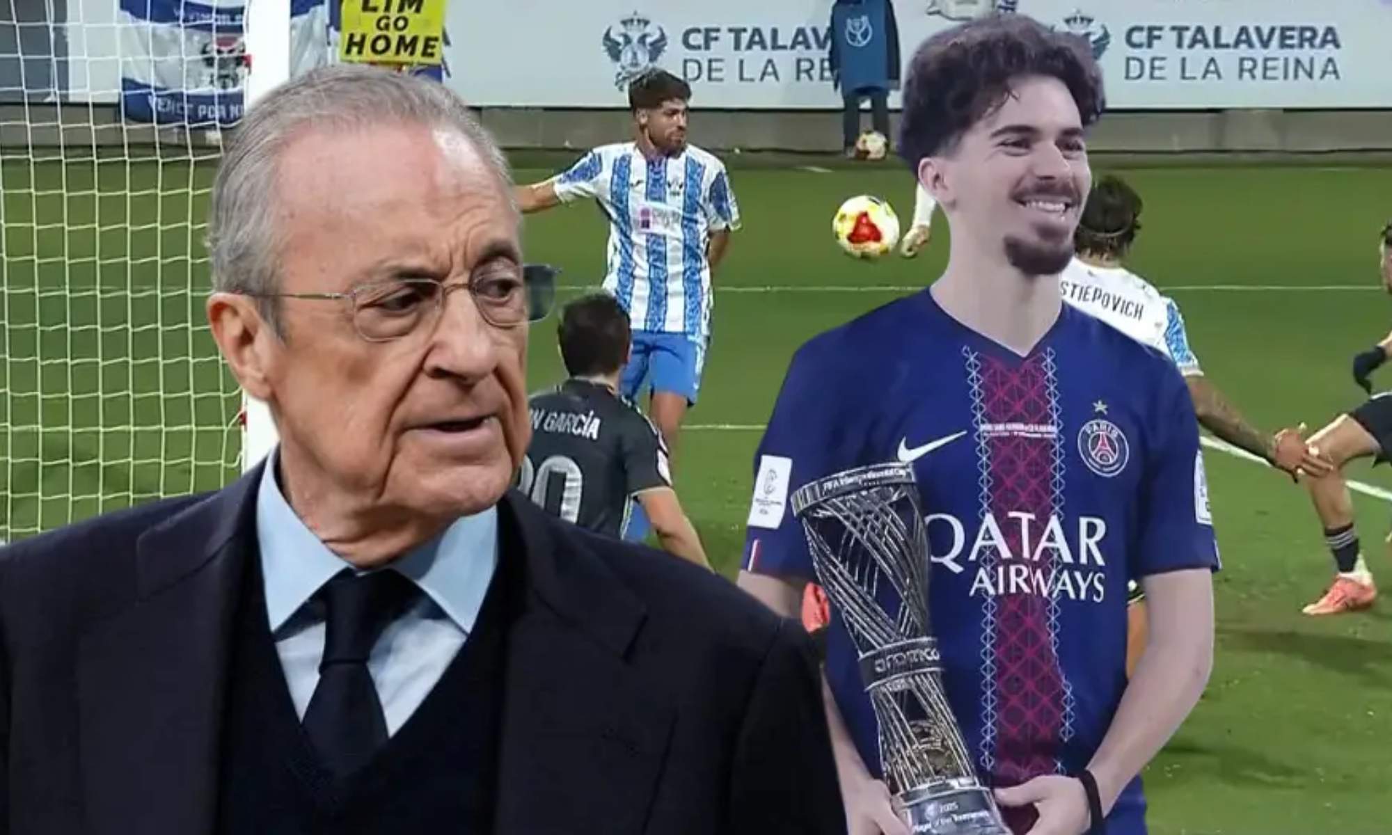 El PSG y Vitinha se 'cuelan' en el partido del Real Madrid en Talavera.