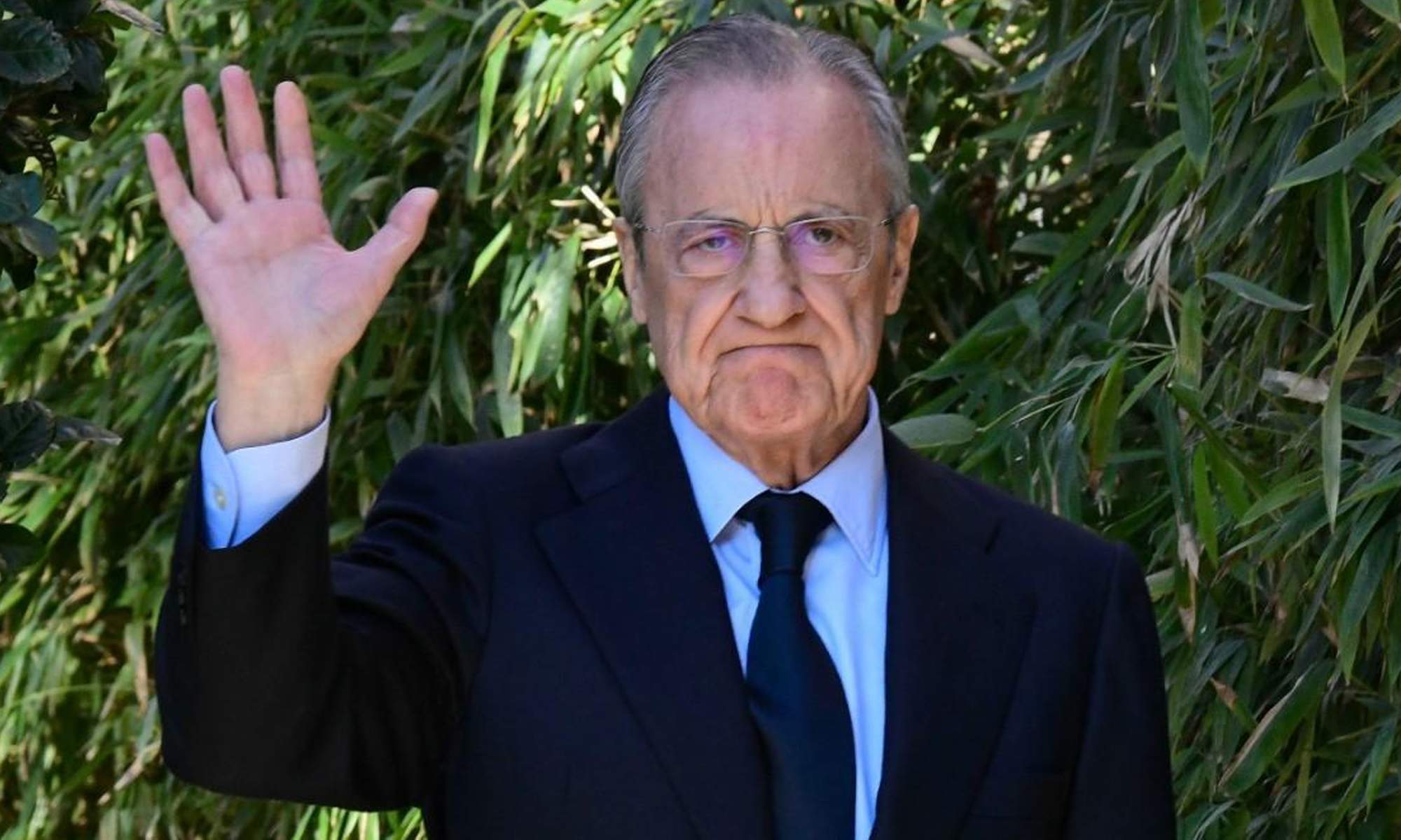 Florentino Pérez con el rostro enfadado. 