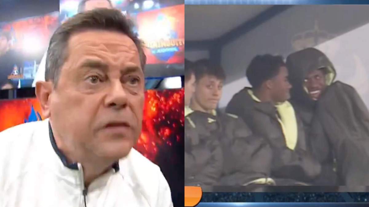 Tomás Roncero ha explotado tras ver a Vinicius en el banquillo riéndose en el partido del Real Madrid en Talavera. Tomás Roncero ha explotado tras ver a Vinicius en el banquillo riéndose en el partido del Real Madrid en Talavera.