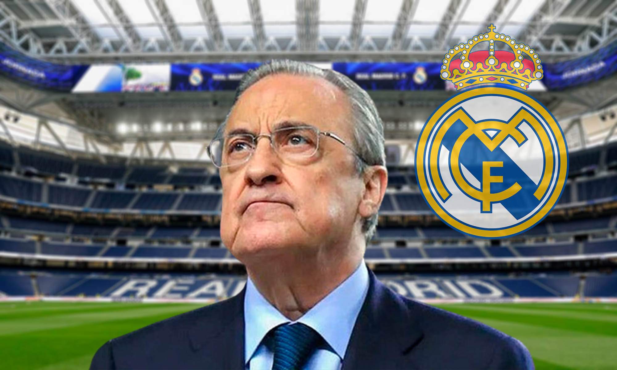 Bernabéu, Florentino y escudo Real Madrid