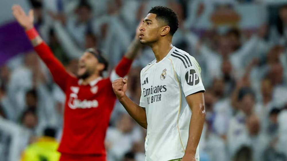 Jude Bellingham, celebrando su gol contra el Sevilla. Jude Bellingham, celebrando su gol contra el Sevilla.