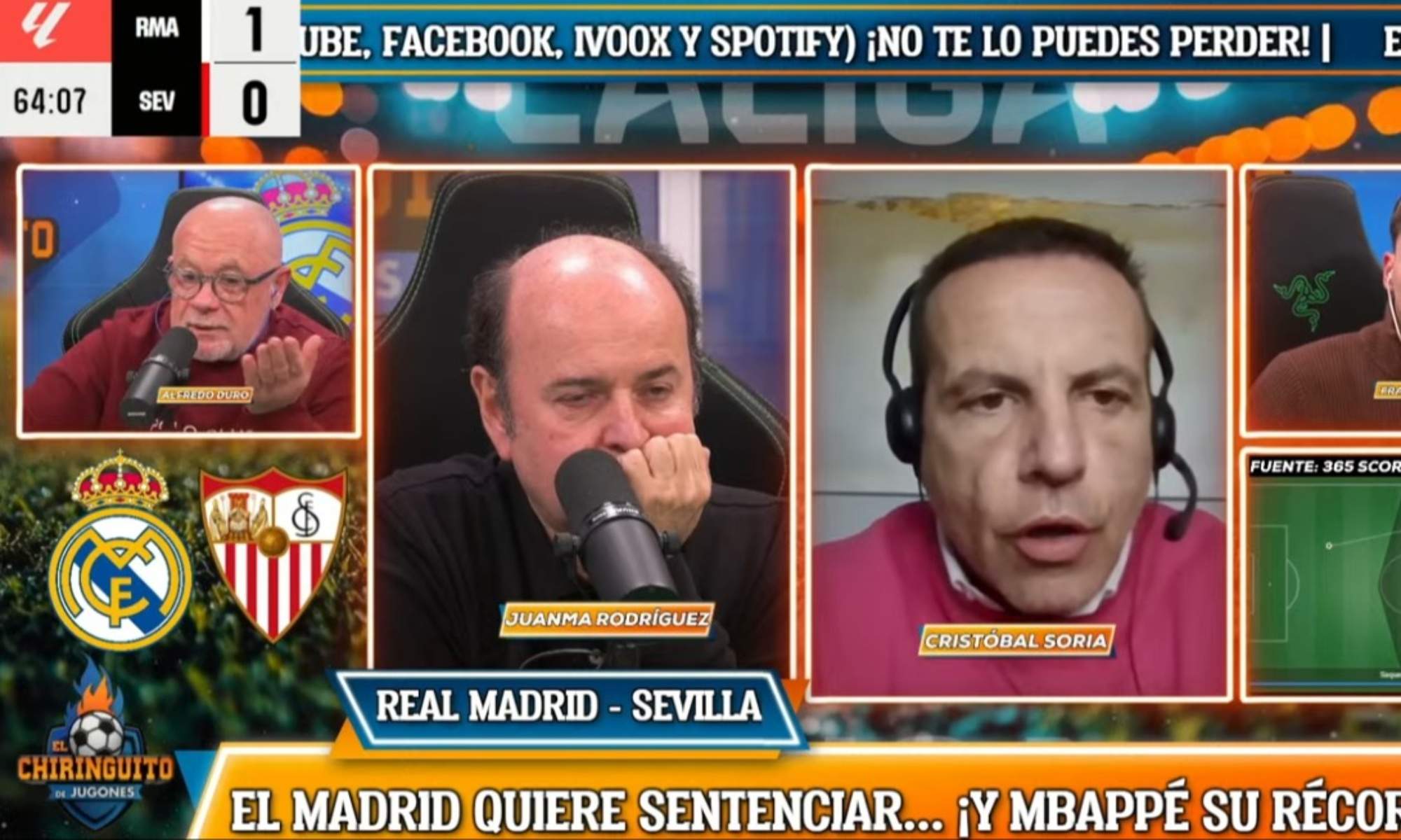 La reacción de Cristóbal Soria a la roja a Marcao en el Real Madrid - Sevilla: "Qué fácil..."