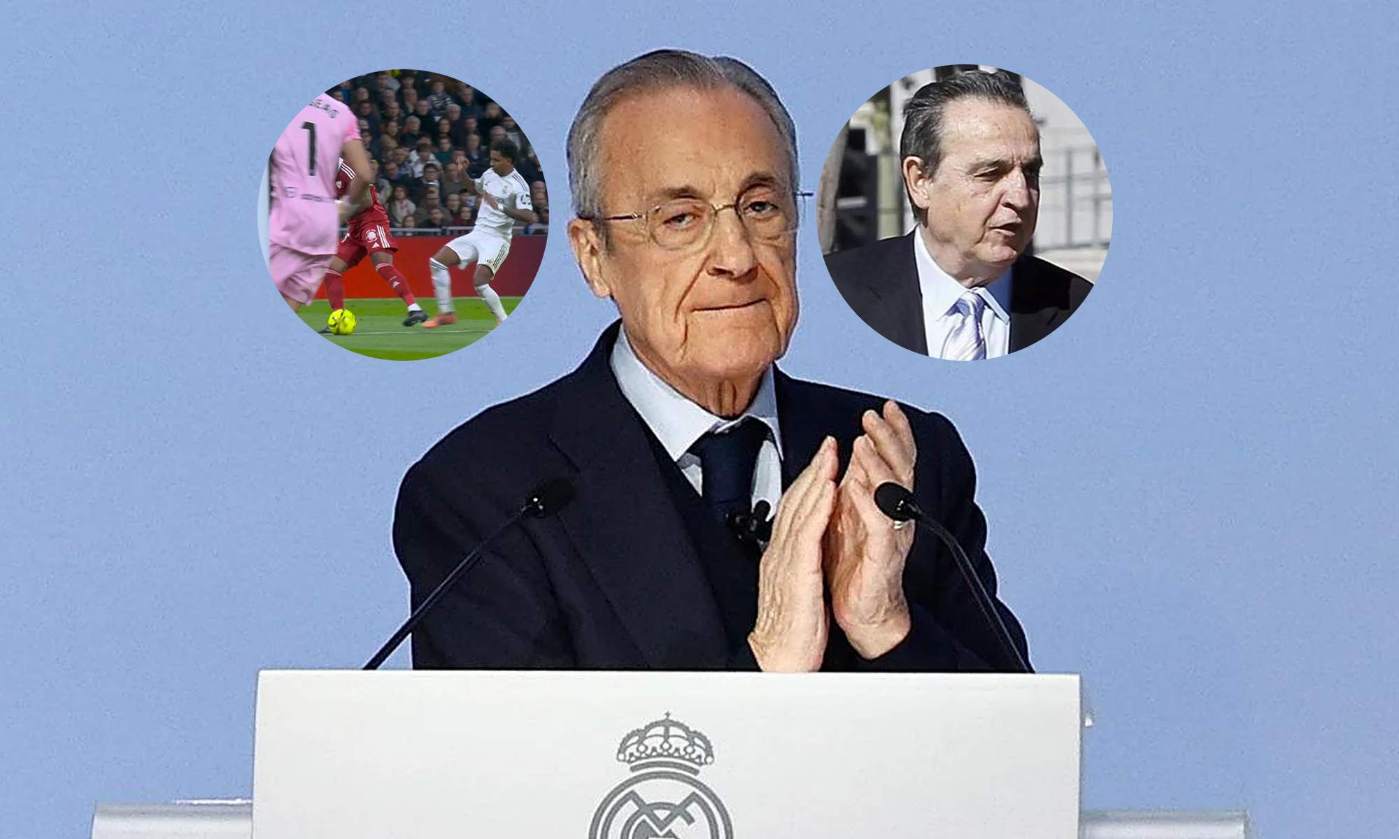 Florentino Pérez, una foto de Negreira y una jugada polémica de Rodrygo en el partido de ayer.