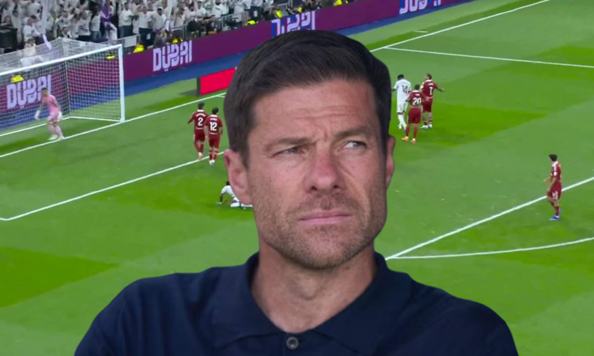 Xabi Alonso y una captura del Real Madrid - Sevilla. 