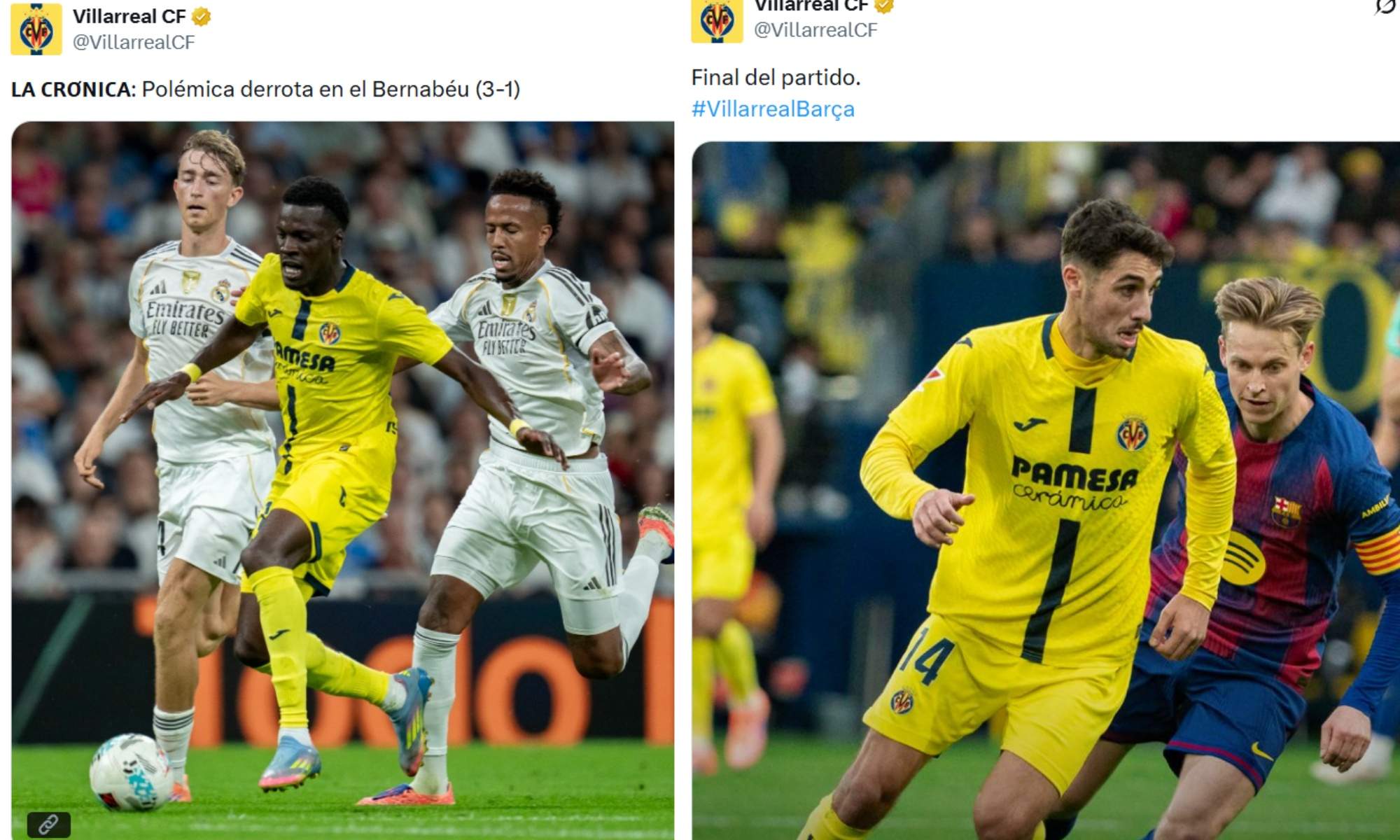 El Villarreal criticó el arbitraje contra el Real Madrid y ante el Barça cierra la boca