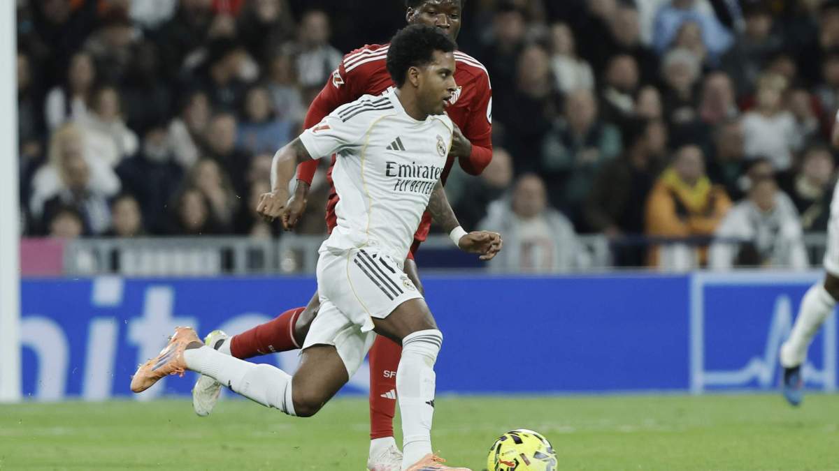 Rodrygo Goes jugando un partido con el Real Madrid. Rodrygo Goes jugando un partido con el Real Madrid.