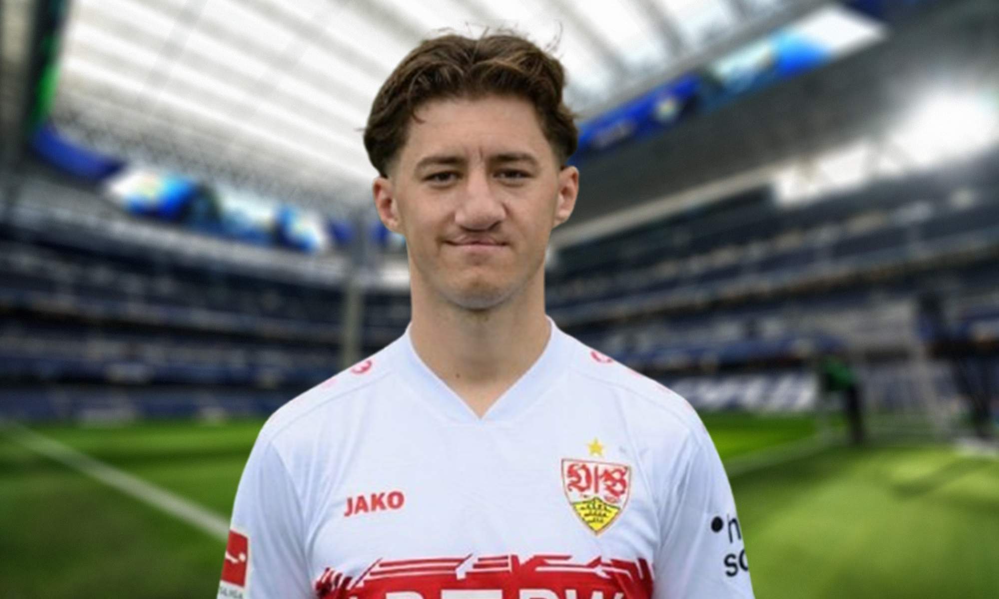 Angelo Stiller jugando con el Stuttgart y el Santiago Bernabéu.