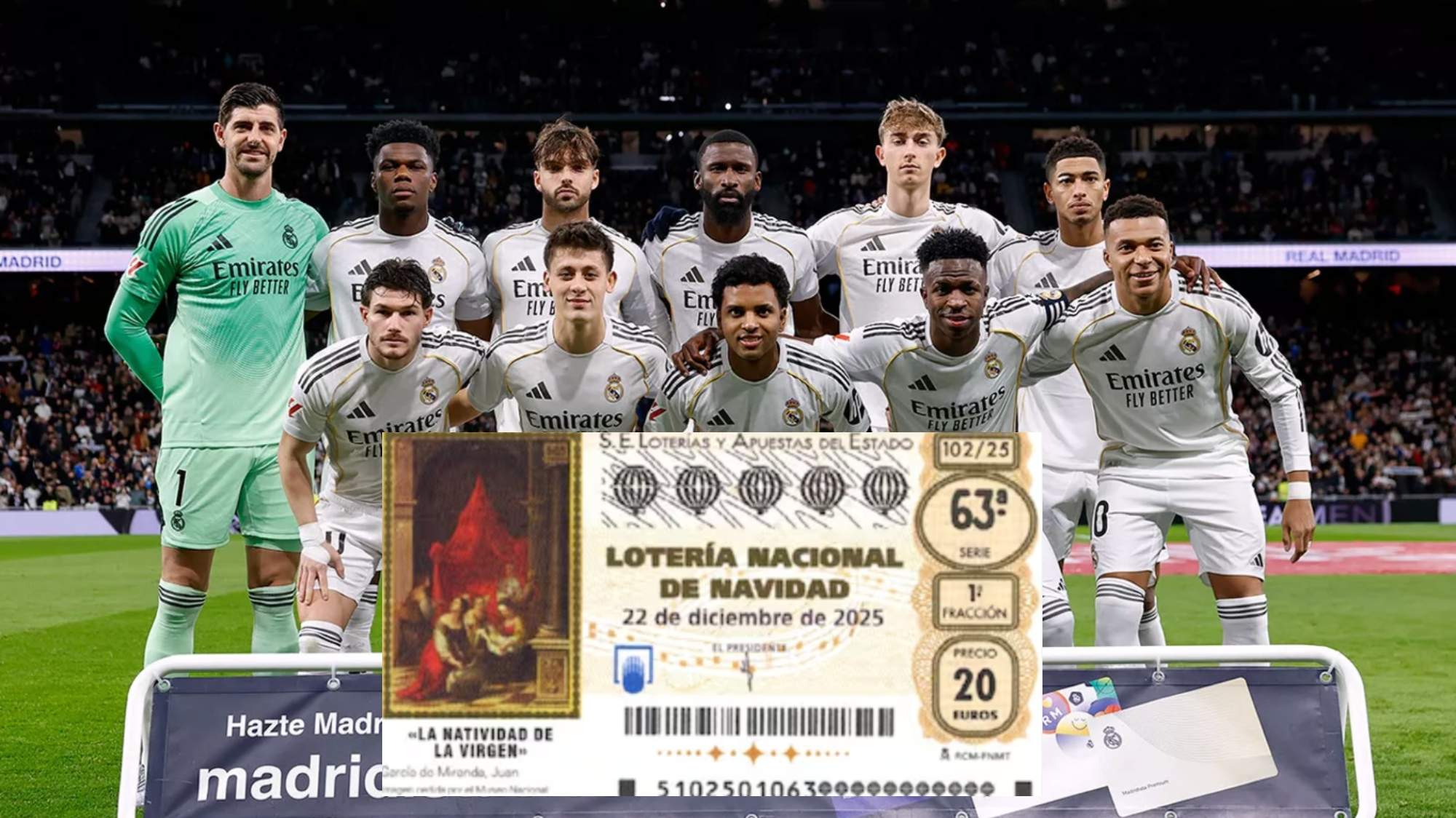 El número de lotería de Navidad que juega el Real Madrid todos los años