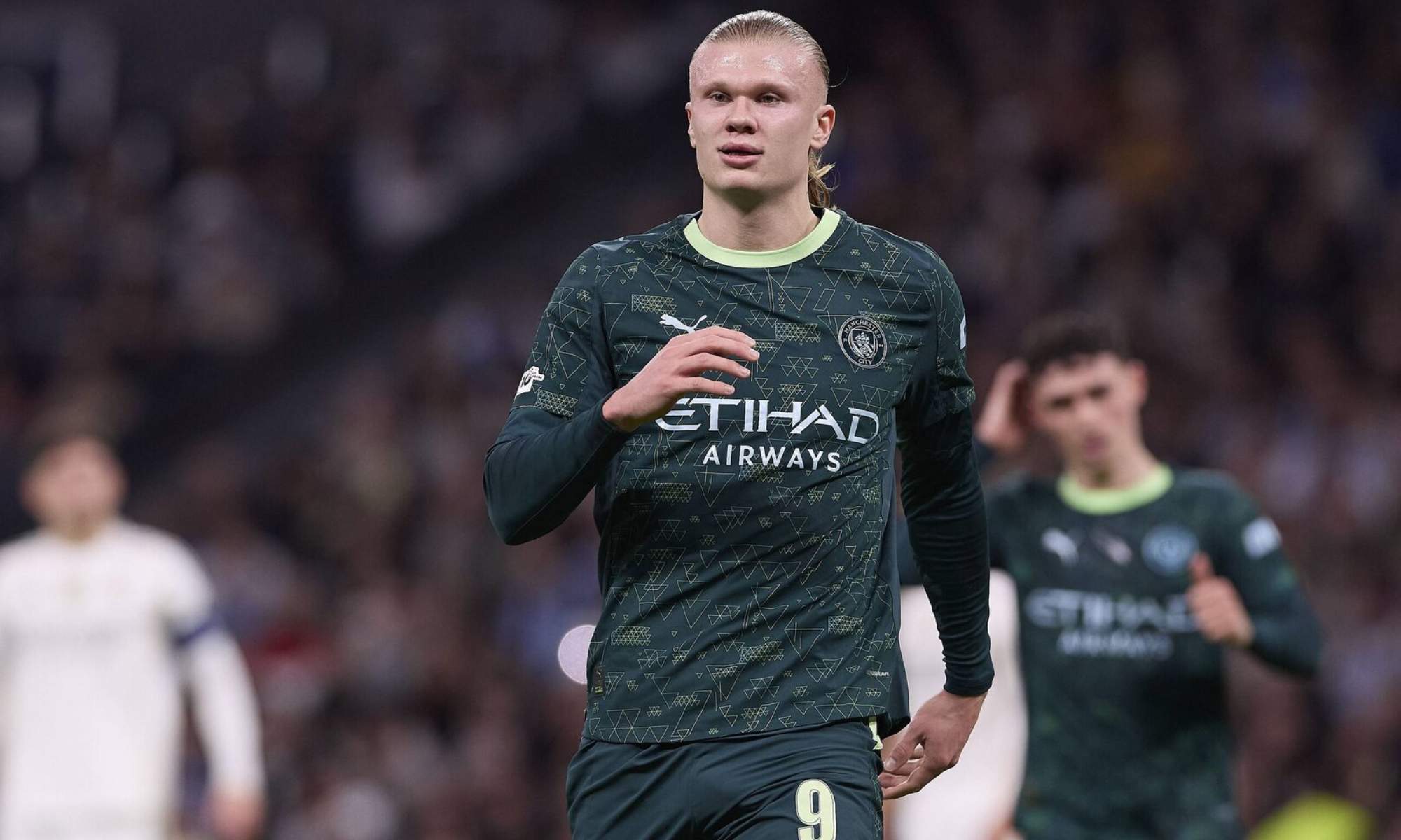Erling Haaland, celebrando el gol que le marcó al Real Madrid en la Champions hace dos semanas en el Santiago Bernabéu.