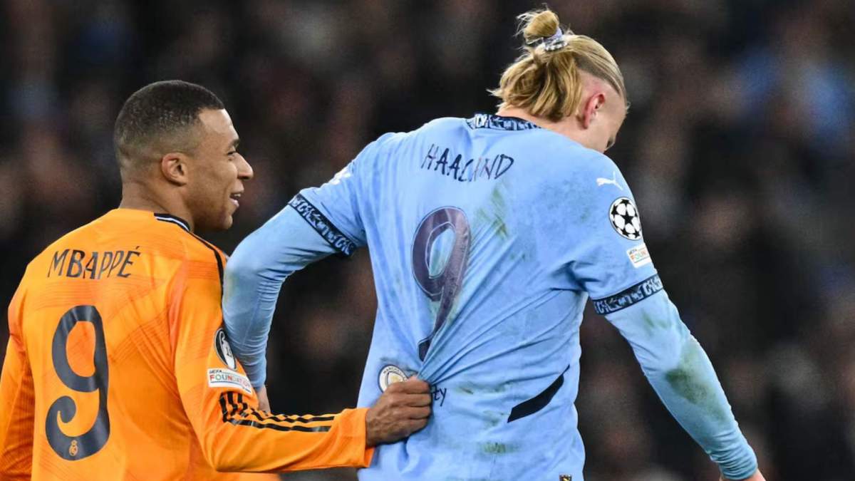 Kylian Mbappé y Erling Haaland, en un partido del curso pasado entre el Real Madrid y el Manchester City.