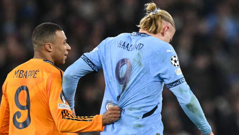 Kylian Mbappé y Erling Haaland, en un partido del curso pasado entre el Real Madrid y el Manchester City.