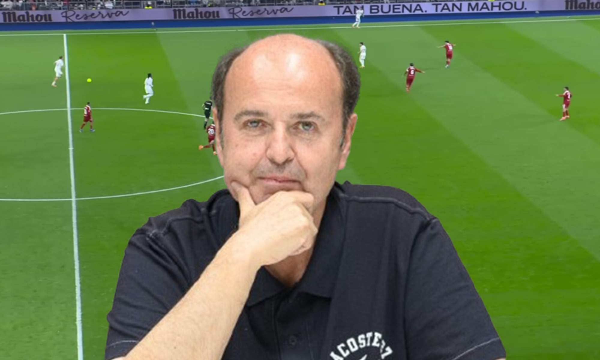 Juanma Rodríguez y una captura del Real Madrid - Sevilla. 