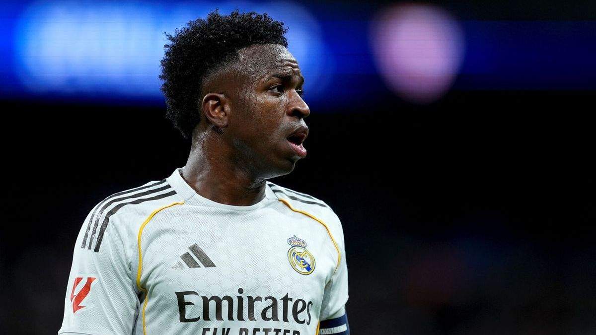 VInícius Júnior jugando un partido con el Real Madrid.