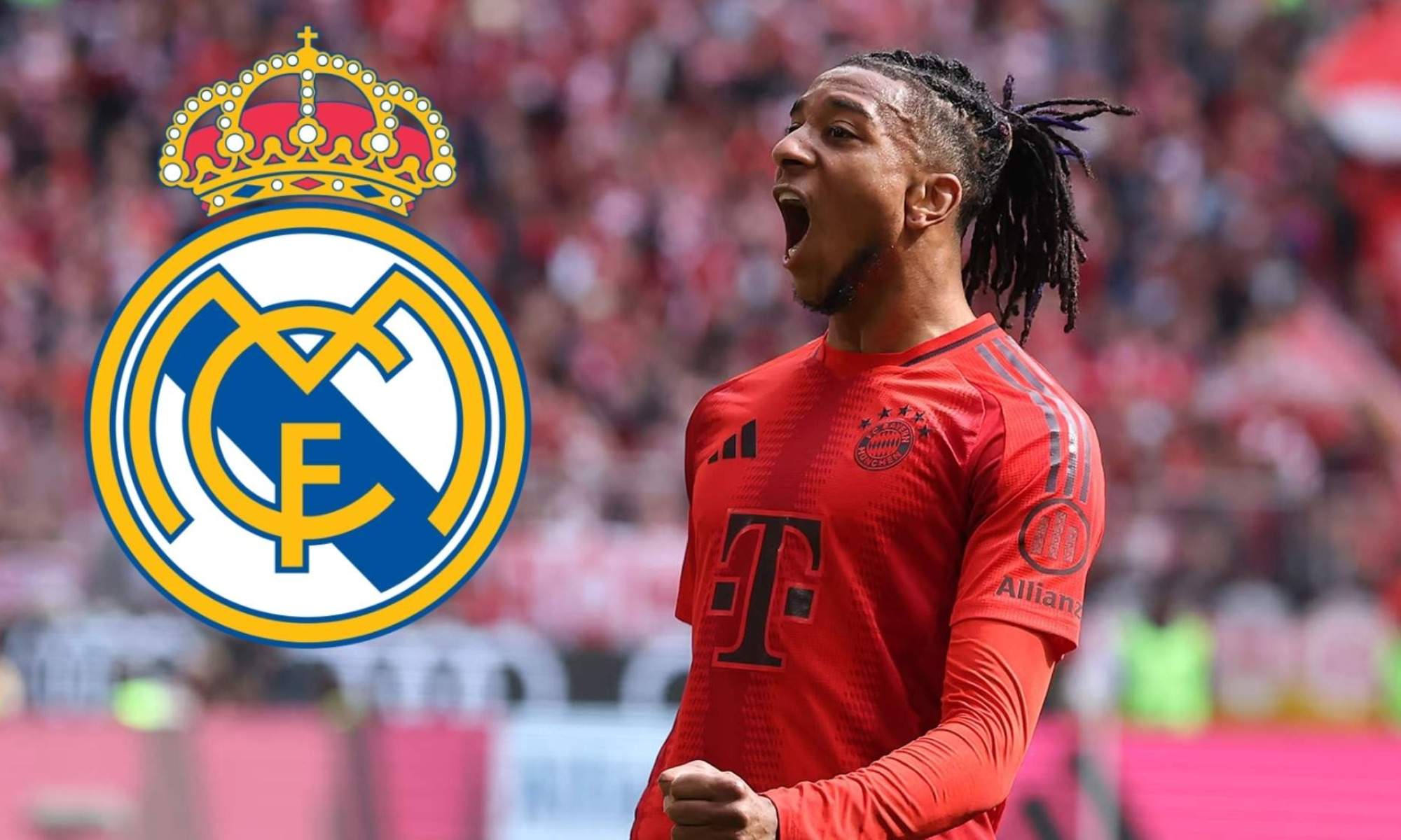 Michael Olise y escudo Real Madrid